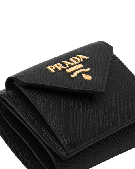 prada small saffiano leather bifold wallet|authentic prada wallet.